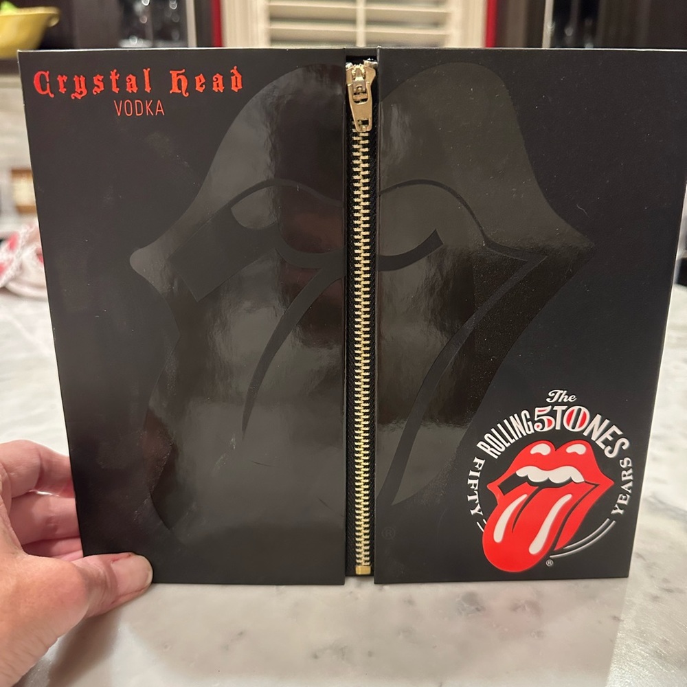 Crystal Head Vodka commemorative 50th Rolling Stone box with skeleton bo…